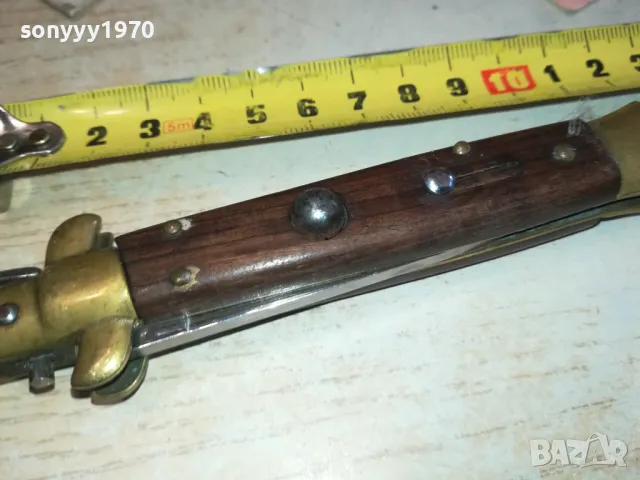 СТАРА НОЖКА С МЕД МЕСИНГОВ ОБКОВ-ВНОС ФРАНЦИЯ 1901251156, снимка 10 - Антикварни и старинни предмети - 48737661