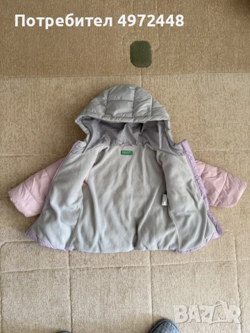 Зимно яке Benetton, размер 82 см, снимка 2 - Бебешки якета и елеци - 56438707