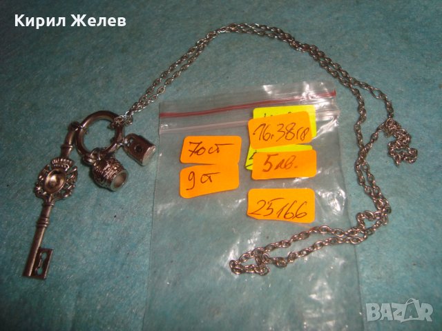 СРЕБРИСТ ФИГУРАЛЕН АРТ ДЕКО СТИЛ ПЕНДАНТ ВИСУЛКИ ВЕРИЖКА КОЛИЕ 25166, снимка 2 - Колиета, медальони, синджири - 35364428