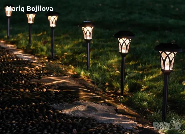 Комплект  6 броя соларни лампи за осветяване на алеи и пътеки в градината H LED32, снимка 3 - Друга електроника - 49731629