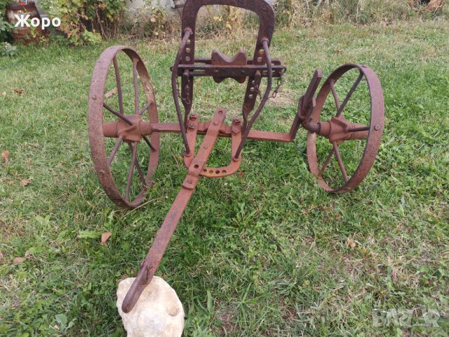 Над 100 годошен стар  колесар ,теглич за рало плуг, снимка 5 - Антикварни и старинни предмети - 30580274