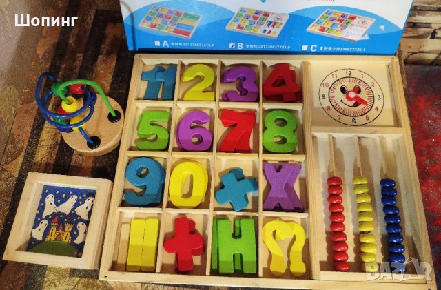 Комплект дървени образователни играчки, снимка 4 - Други игри - 35218323