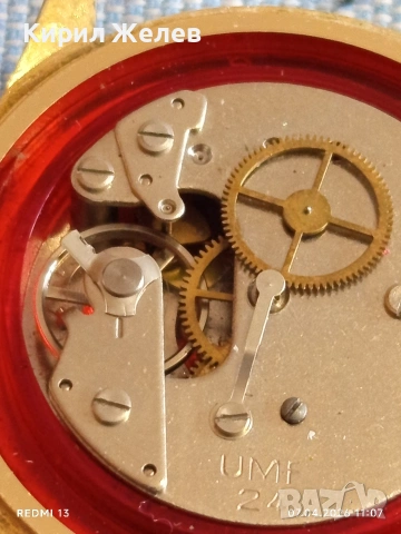 Стар механичен часовник UMF RUHLA позлатен за КОЛЕКЦИЯ 51773, снимка 6 - Антикварни и старинни предмети - 54119447