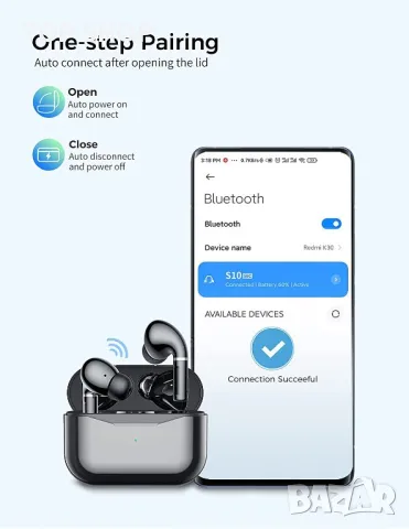 Нови безжични спортни слушалки с калъф за зареждане и шумопотискане, снимка 7 - Bluetooth слушалки - 49450904