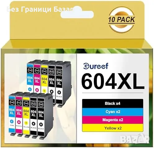 Нови 10 броя Мастилени Патрони 604XL за Epson XP, WF Модели принтер
