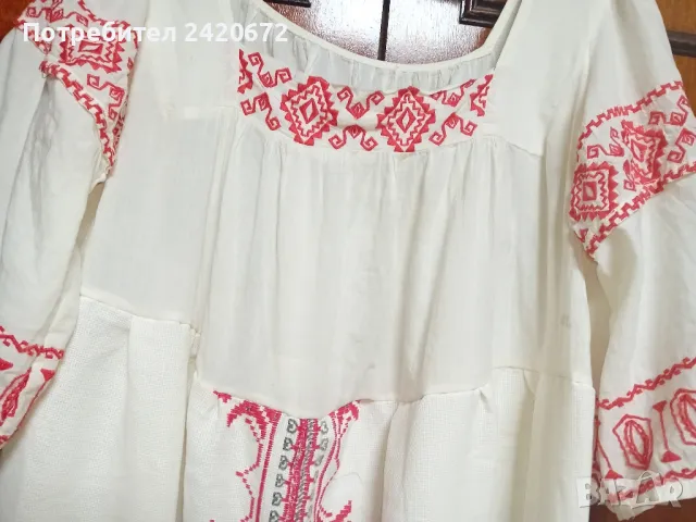 дълга риза с ръчна  бродерия, снимка 4 - Ризи - 48539943