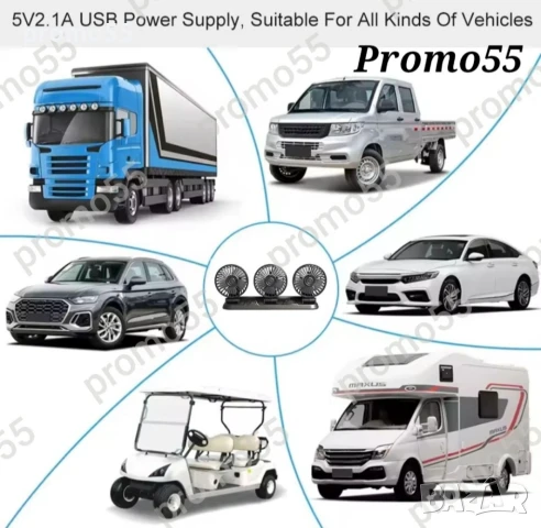 Преносим Вентилатор с USB за автомобили, камиони, офиси, дом, снимка 12 - Аксесоари и консумативи - 50663198