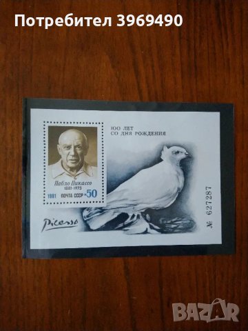 Голяма пощеска марка блок от СССР 1981 г., снимка 1