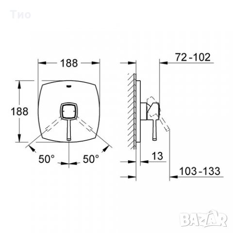 GROHE GRANDERA смесител за душ за вграждане, нов, снимка 3 - Смесители - 29305674