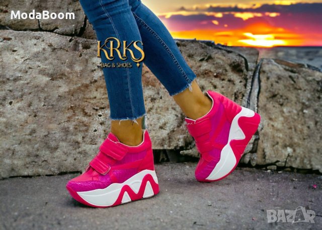 Стилни дамски обувки на платформа , снимка 2 - Маратонки - 42929712