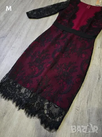Нова рокля с дантела в цвят - розов и бордо на на намаление , снимка 10 - Сукмани - 47399440