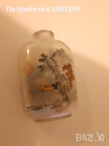    китайска бутилка за емфие е направена от стъкло, вътрешната повърхност е изрисувана с графики на , снимка 4 - Антикварни и старинни предмети - 42794527