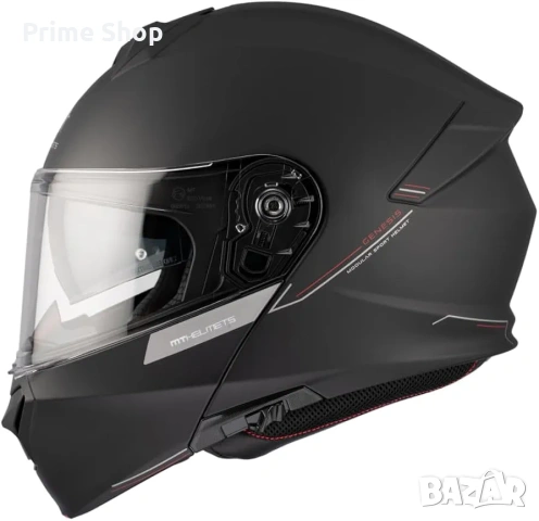 Модулна мото каска MT Helmets Genesis, размер М, Черен мат, ECE 22.06, снимка 2 - Аксесоари и консумативи - 53904578