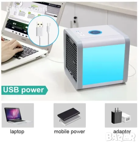 НОВ Портативен Мини преносим климатик за охлаждане с LED 7 цвята , снимка 4 - Аксесоари и консумативи - 50129099