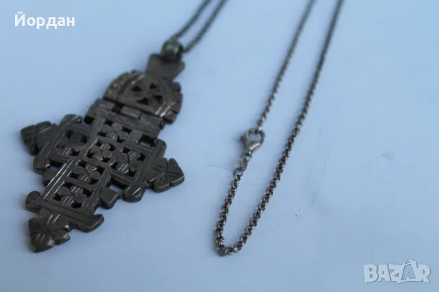 Стар сребърен възрожденски кръст, снимка 3 - Антикварни и старинни предмети - 50380182