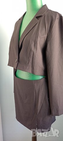 Рокля сако с изрязан участък H&M M/L Нова, снимка 4 - Рокли - 36711618