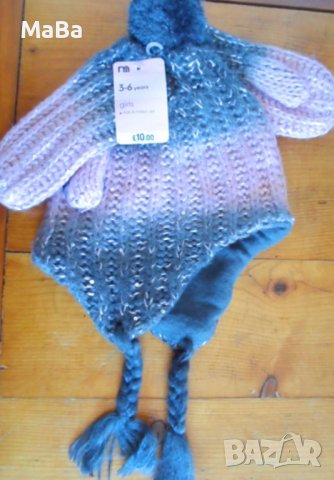 Английски комплект ШАПКА/РЪКАВИЧКИ за момиче/1-3; 3-6год./, зимен, снимка 3 - Бебешки шапки - 42740623