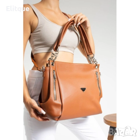 Елегантна дамска чанта през рамо. Размер: 23х33см, снимка 6 - Чанти - 52896167