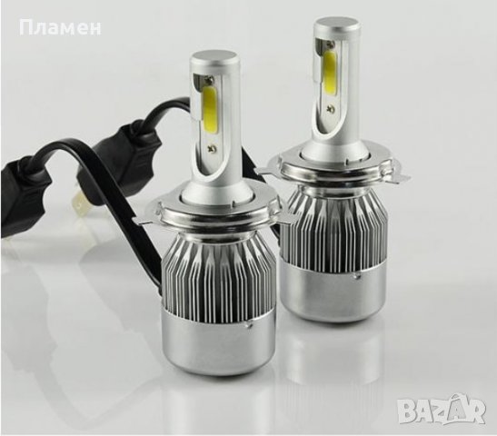 LED Диодни крушки за фарове C6 H4 и Н7 2бр/к-т 6000 k, 72 W, 7600 lm, IP 67 12-24 V, снимка 1 - Аксесоари и консумативи - 38720510