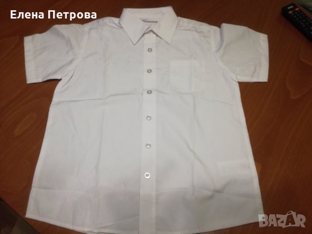 Нова бяла риза Джордж George с къс ръкав размер 7/8г, 122/128см, снимка 1 - Детски ризи - 34170048