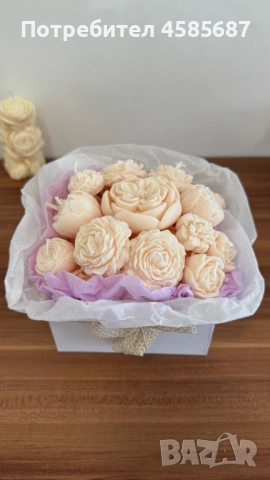 Продава цветя от соев восък натурален, снимка 4 - Декорация за дома - 51609753