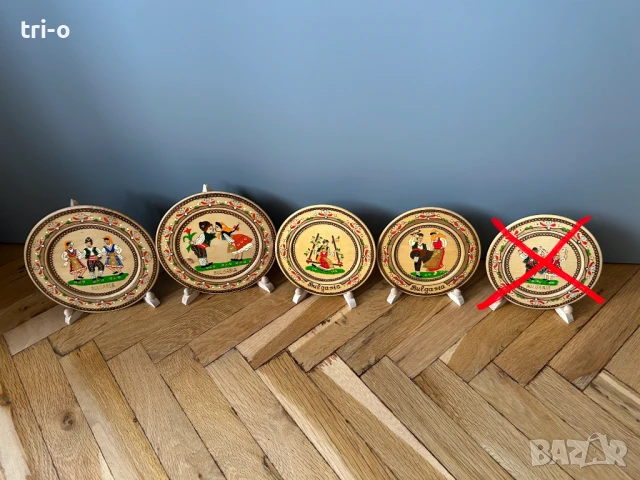 Декоративни дървени чинии пирография и рисунка на стойка, снимка 2 - Други - 48974511