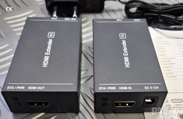 HDMI удължител по LAN 1080p@60Hz, 3D  Cat5e/Cat6/Cat 7, снимка 3 - Кабели и адаптери - 51791392
