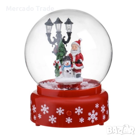 Коледна музикална снежна топка Mercado Trade, Дядо Коледа, 18см.