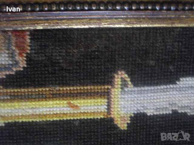 Голям Немски Гоблен-615х525мм-Натюрморт-Плодове-DMC Конци-Ръчно Нашиван-Рамкиран, снимка 12 - Гоблени - 37043153