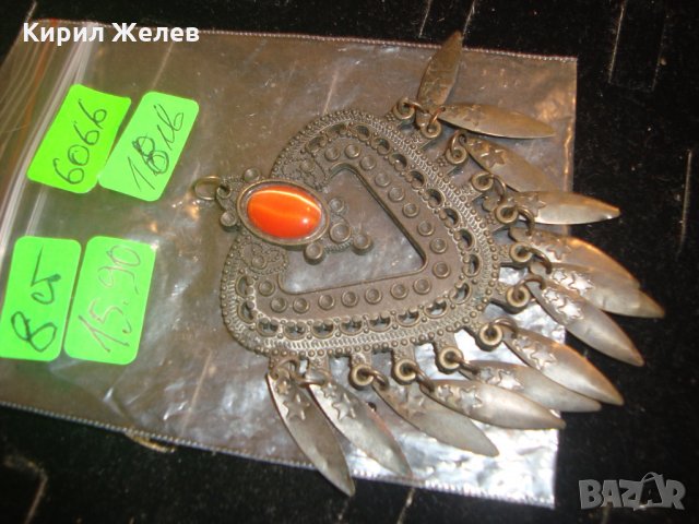 КРАСИВ МЕСИНГОВ МЕДАЛЬОН с ПОЛУ-СКЪПОЦЕНЕН КАМЪК КОТЕШКО ОКО 6066, снимка 4 - Колиета, медальони, синджири - 30636679