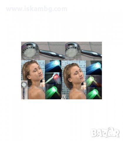 LED ДУШ СЛУШАЛКА СВЕТЕЩА В 3 РАЗЛИЧНИ ЦВЯТА - МОДЕЛ 1 - код 0076, снимка 2 - Други стоки за дома - 34116443