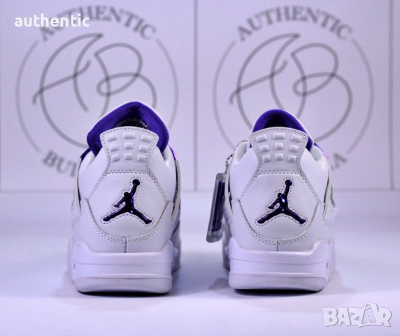 Nike Jordan Retro 4 White Oreo, Taupe Haze, Purple Metallic, снимка 5 - Спортни обувки - 39215114