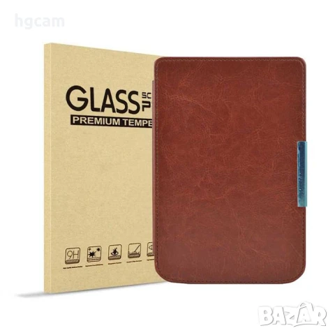Кожен калъф GARV + закалено стъкло за Kindle . Pocketbook . Nook. Kobo