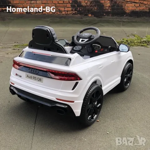 Акумулаторна кола Audi RS Q8 с WiFi меки гуми и кожена седалка и MP3 12V металик, снимка 3 - Детски велосипеди, триколки и коли - 56049594