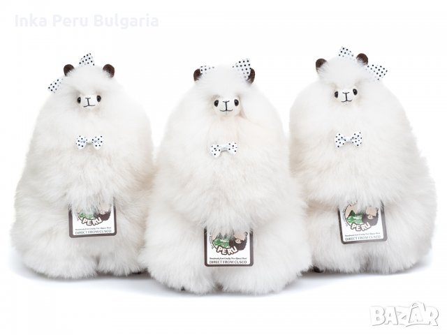  Усмихната алпака – малка, 23 см, Ivory White