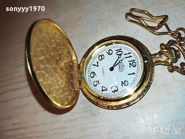 поръчан-златен джобен часовник с верижка, снимка 8 - Колекции - 29292124