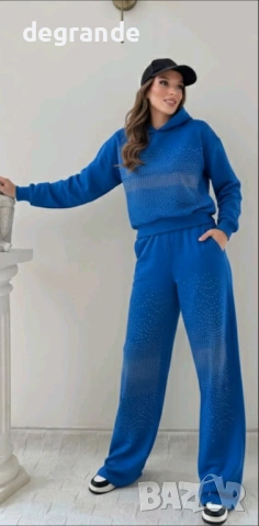 Дамски комплект с камъчета в ЗЕЛЕНО СИНЬО КАФЯВО БЕЖОВО ЧЕРНО, снимка 2 - Спортни екипи - 53107950