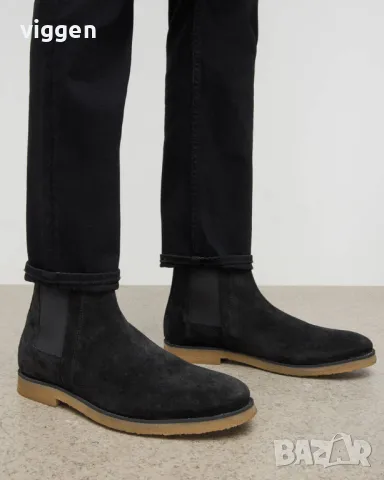 Кожени мъжки боти тип челси AllSaints Rhett Suede Boot Черни Размер 41, снимка 9 - Мъжки боти - 48095445