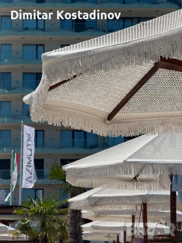 Плетени памучни покривала за чадъри в бохо стил - Плаж, ресторант , градина или бийч бар, снимка 7 - Други - 51422371