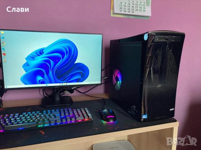 Геймърски компютър Acer Aspire AMD 8x3,30GHz, NVIDIA GTX 750Ti, SSD, Windows 11