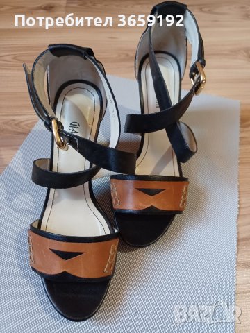 Дамски сандали на ток естествена кожа. 