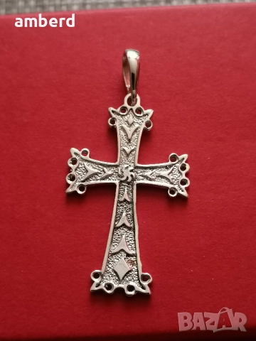 Сребърен кръст - модел С005, снимка 3 - Колиета, медальони, синджири - 52113993