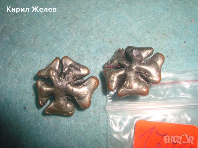 2 СТАРИ ФЛОРАЛНИ ПОСРЕБРЕНИ МЕДНИ УКРАШЕНИЯ с ФАСЕТИРАНИ ЦВЕТНИ КРИСТАЛИ АРТ АПЛИКАЦИЯ ЦВЕТЯ 17599, снимка 3 - Антикварни и старинни предмети - 35642279