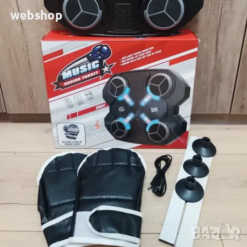 Музикална боксова машина, Bluetooth връзка, светлинен поток, ритмични удари, интерактивни ефекти, снимка 1