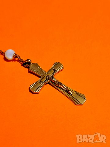 Броеница, католическа броеница с бронз седеф бог религия Исус Христос, снимка 4 - Други - 36844794