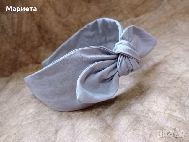 К-т Диадема и обеци в сиво Ръчна изработка Широка диадема в сиво Диадема с възел Сива диадема , снимка 4 - Аксесоари за коса - 31803436