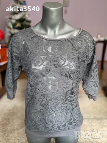 Сива мрежеста блуза, снимка 1