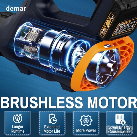 MAXXT Безжична духалка за листа, 20V,360 CFM,3 скорости,2.0 Ah батерия, снимка 5 - Градинска техника - 52673064