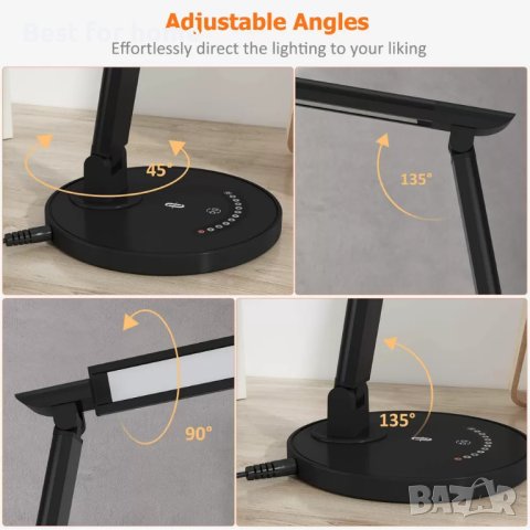 Настолна ЛЕД лампа с различни режими TaoTronics и грижа за очите, снимка 5 - Настолни лампи - 44292386