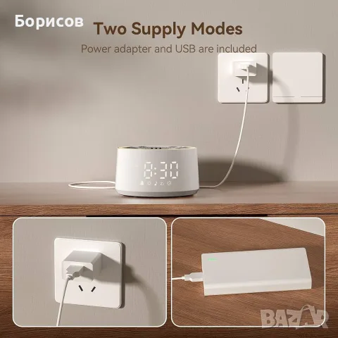 Dreamegg SM-04 - компактна 3 в 1 колонка за бял шум,будилник и нощна лампа за деца и възрастни, снимка 6 - Детски - 55852106